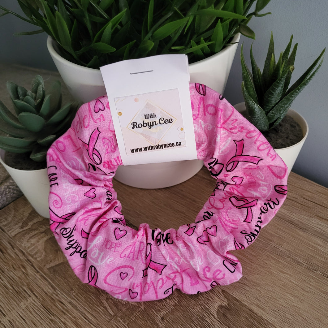 Pink Breast Cancer Ribbon Scrunchie (XL)