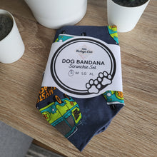 Load image into Gallery viewer, Dark Grey Scooby-Doo Tie Up Dog Bandana Set (Small)