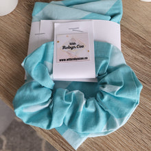 Load image into Gallery viewer, Blue Printed Tie Up Dog Bandana Set (Small)