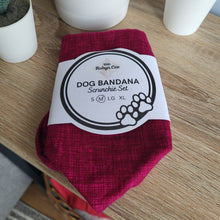 Load image into Gallery viewer, Fuchsia Tie Up Dog Bandana Set (Medium)
