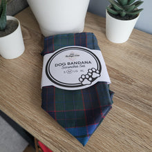 Load image into Gallery viewer, Blue Plaid Tie Up Dog Bandana Set (Medium)