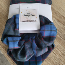 Load image into Gallery viewer, Blue Plaid Tie Up Dog Bandana Set (Medium)