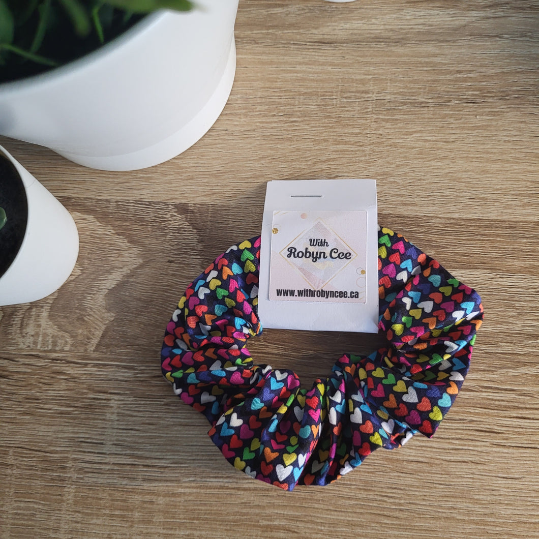 Rainbow Hearts Scrunchie (Large)