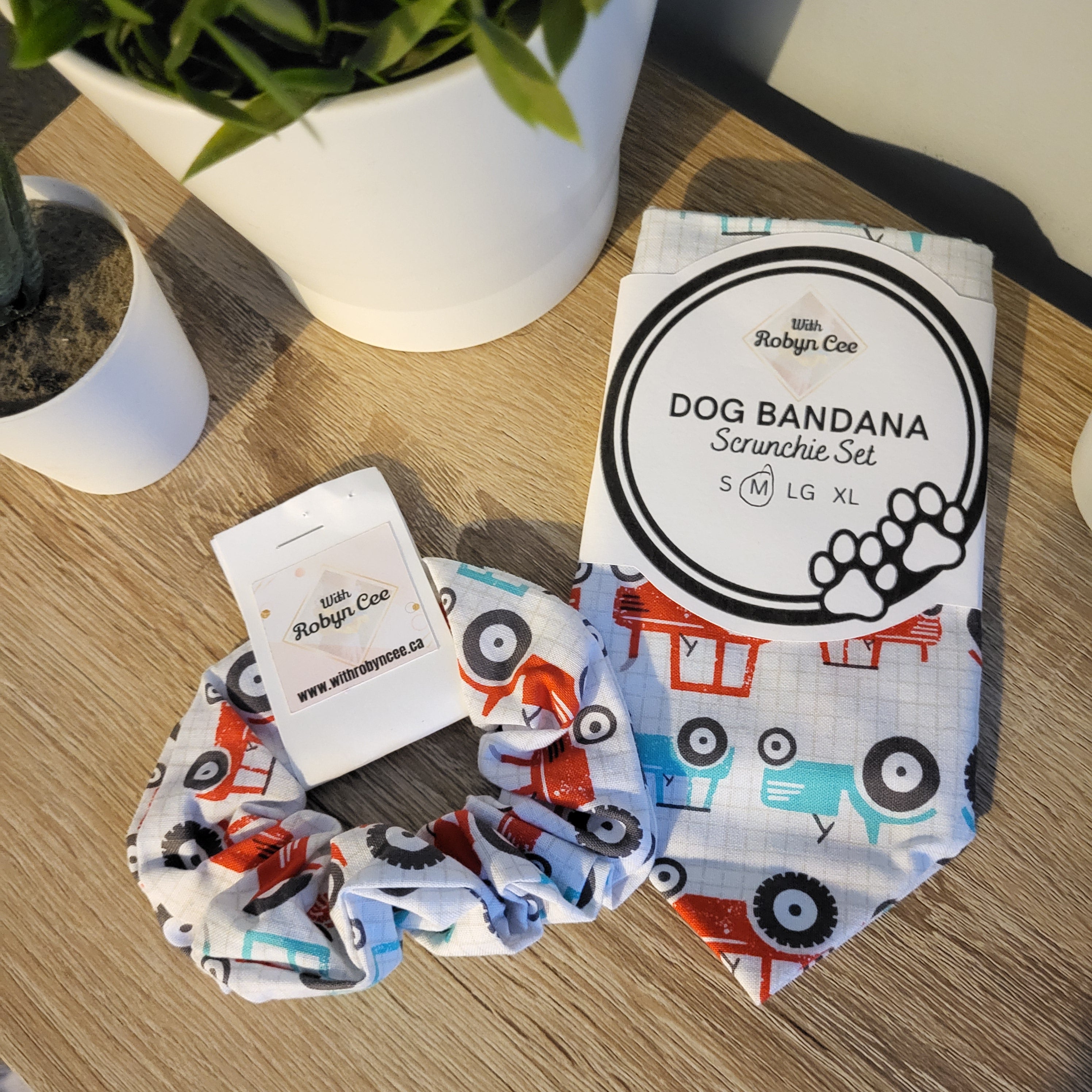 Tractors Dog Bandana Set Medium