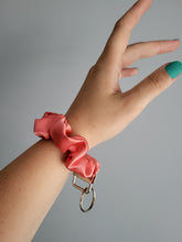 Load image into Gallery viewer, Coral Satin Key Chain Scrunchie