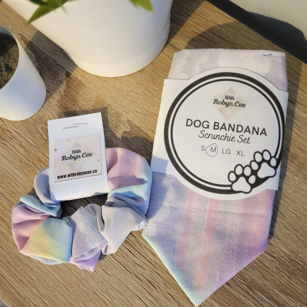 Rainbow Dog Bandana Set (Medium)