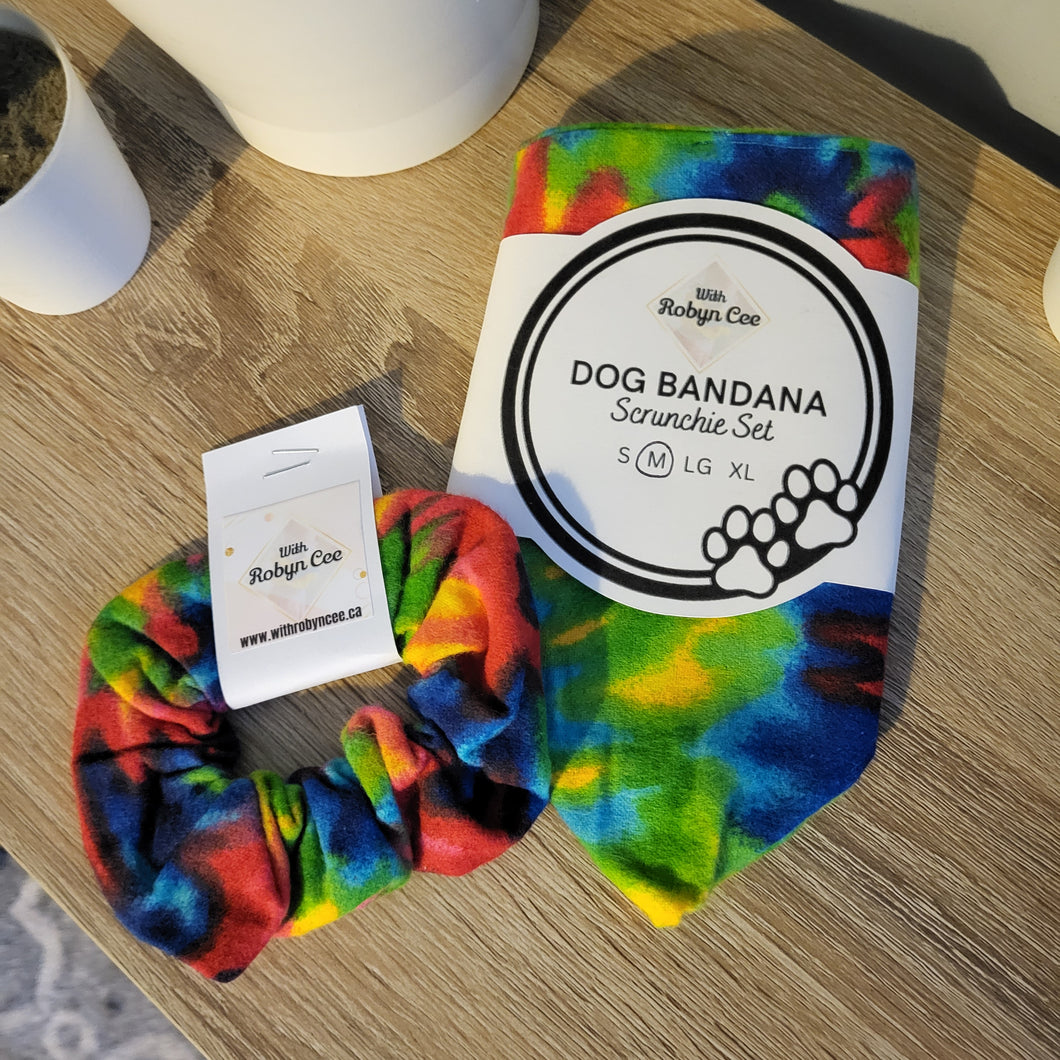 Tie Dye Dog Bandana Set (Medium)