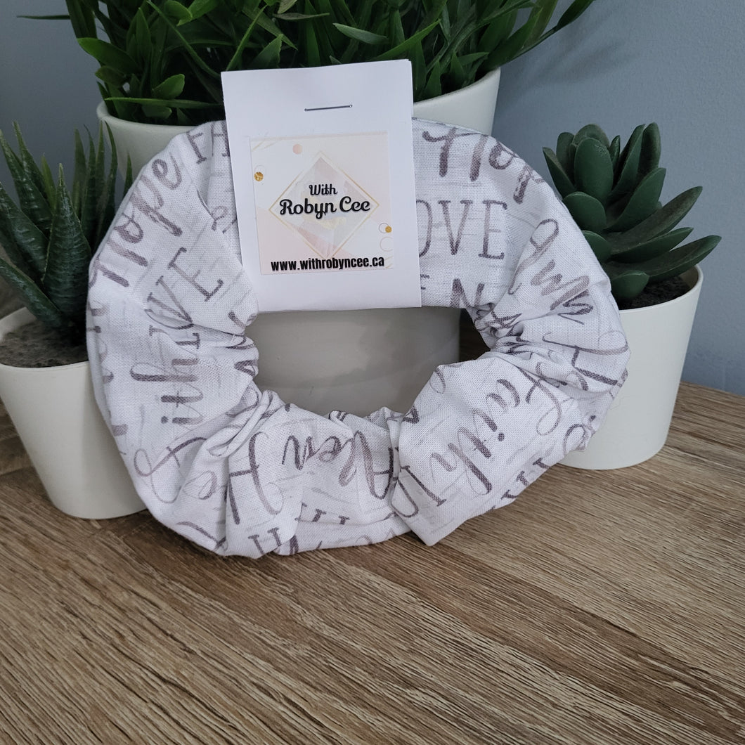 White Quotes Scrunchie (XL)