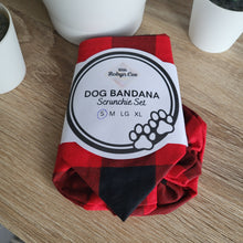 Load image into Gallery viewer, Buffalo Plaid Tie Up Dog Bandana Set (Small)
