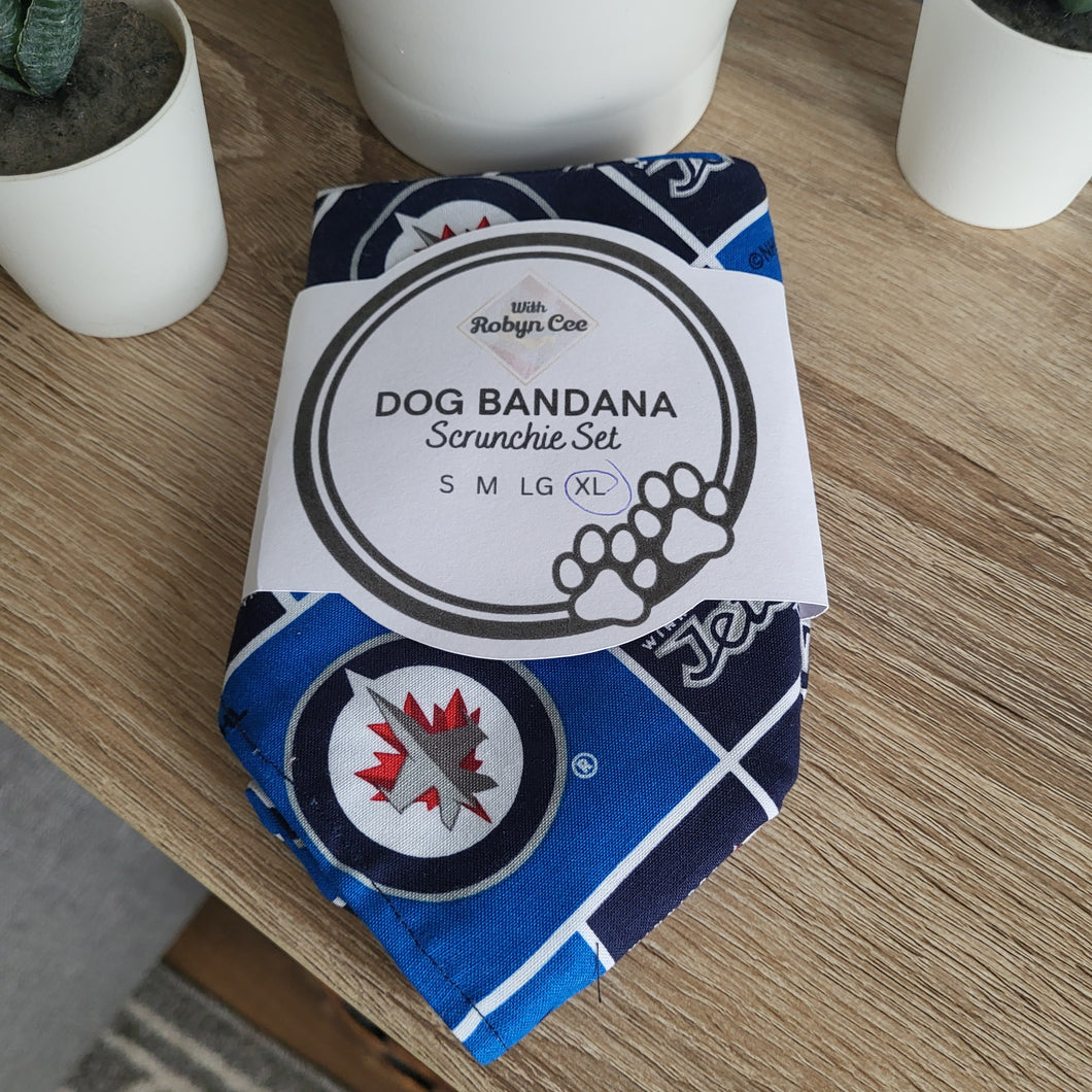 Hockey Tie Up Dog Bandana Set (XL)