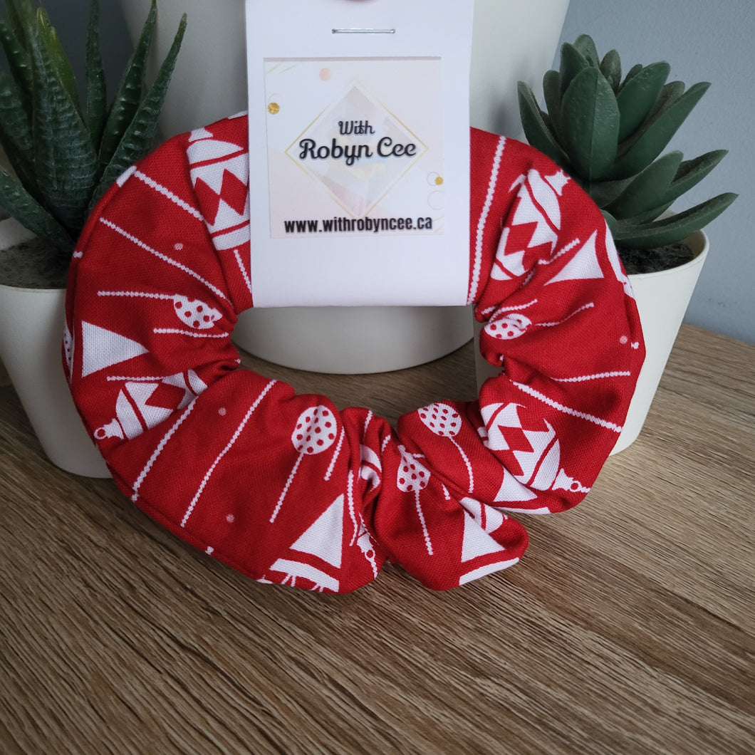 Red Ornaments Scrunchie (Large)