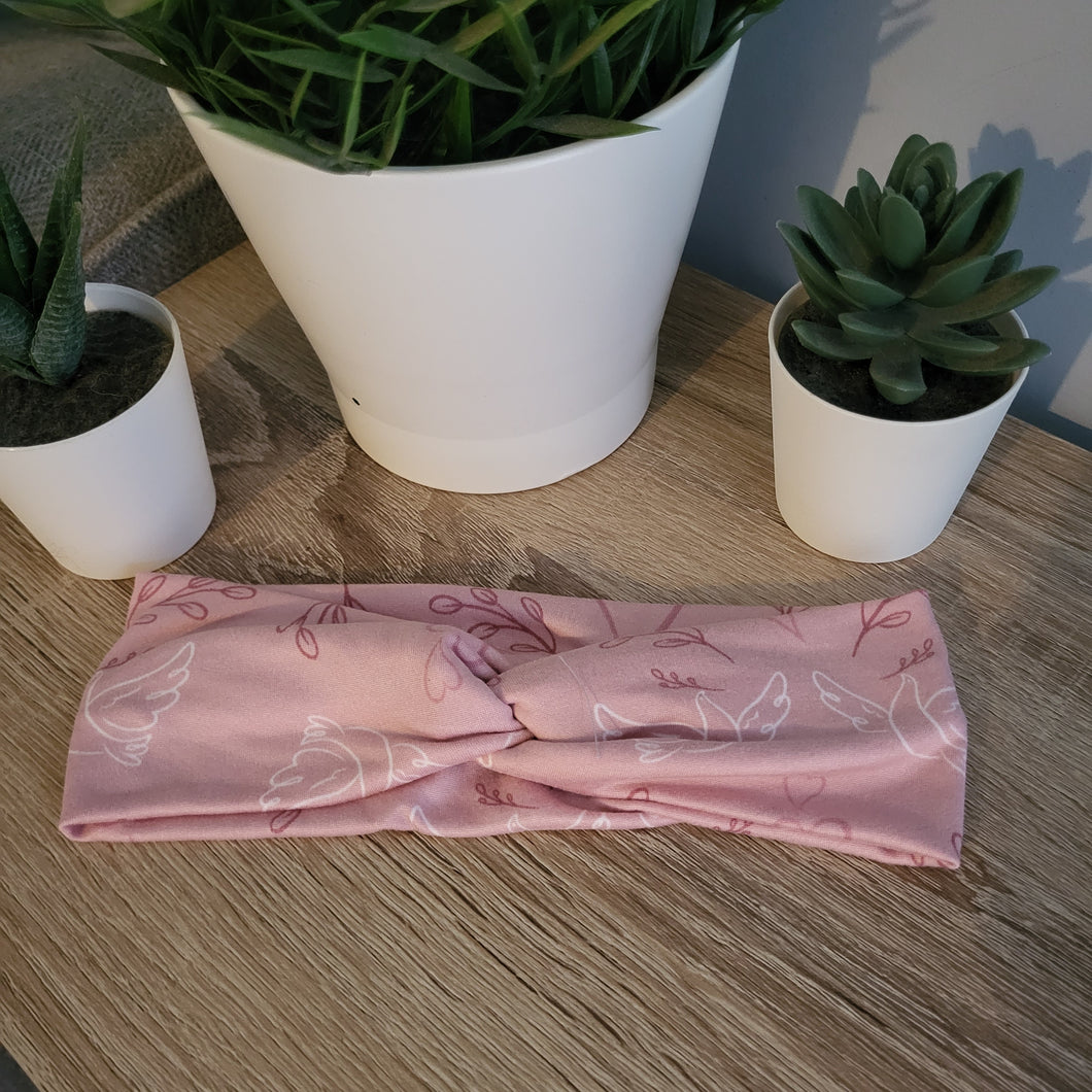 Adult Pink Laced Floral Headband