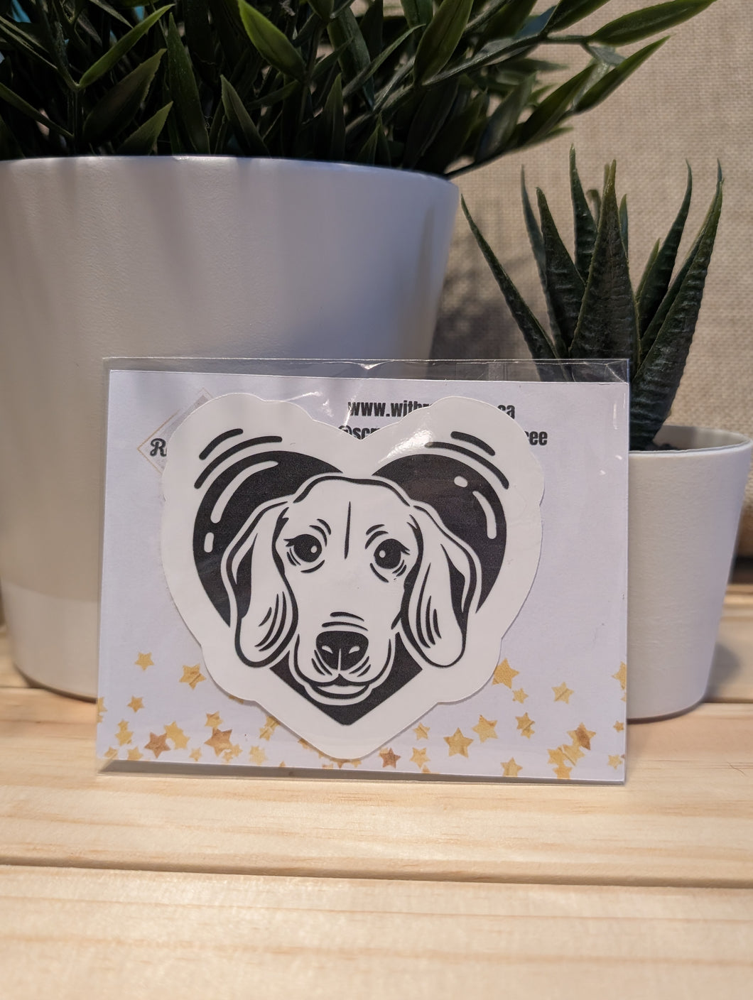 Doxie Heart White Sticker