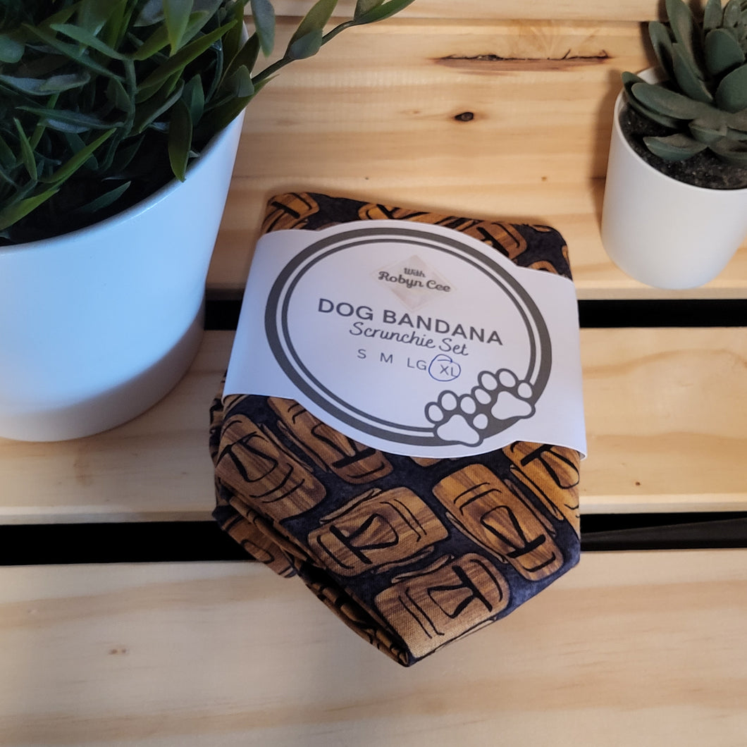 Tiki Tie Up Dog Bandana Set (XL)