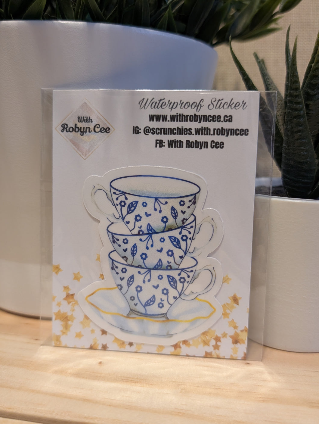 Tea Cups Stacked Sticker