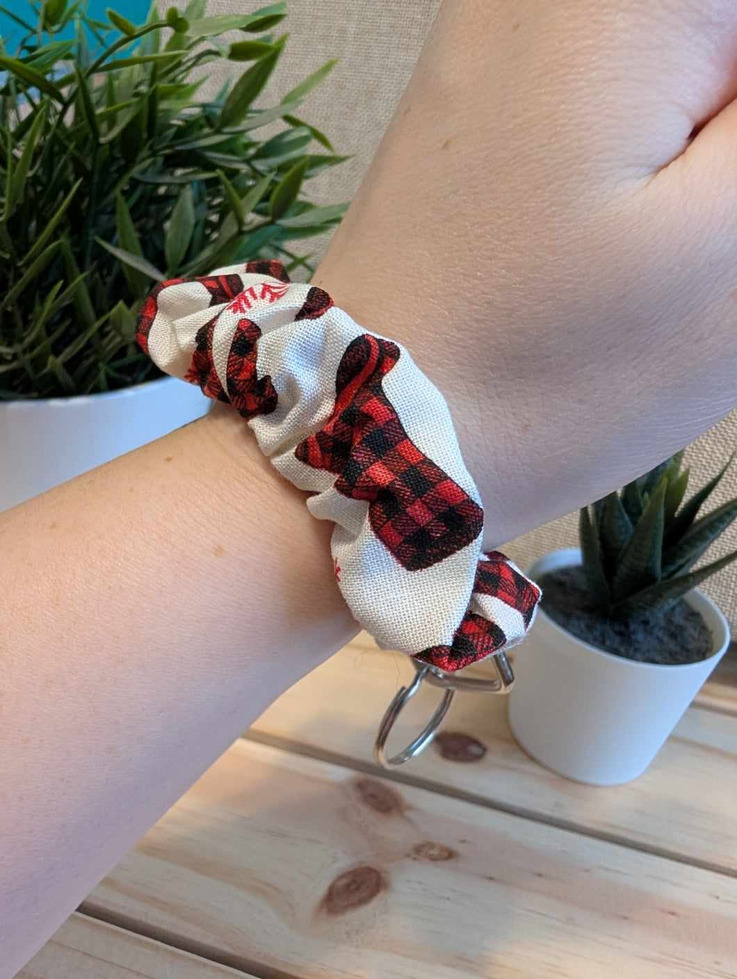 Plaid Boot Key Chain Scrunchie