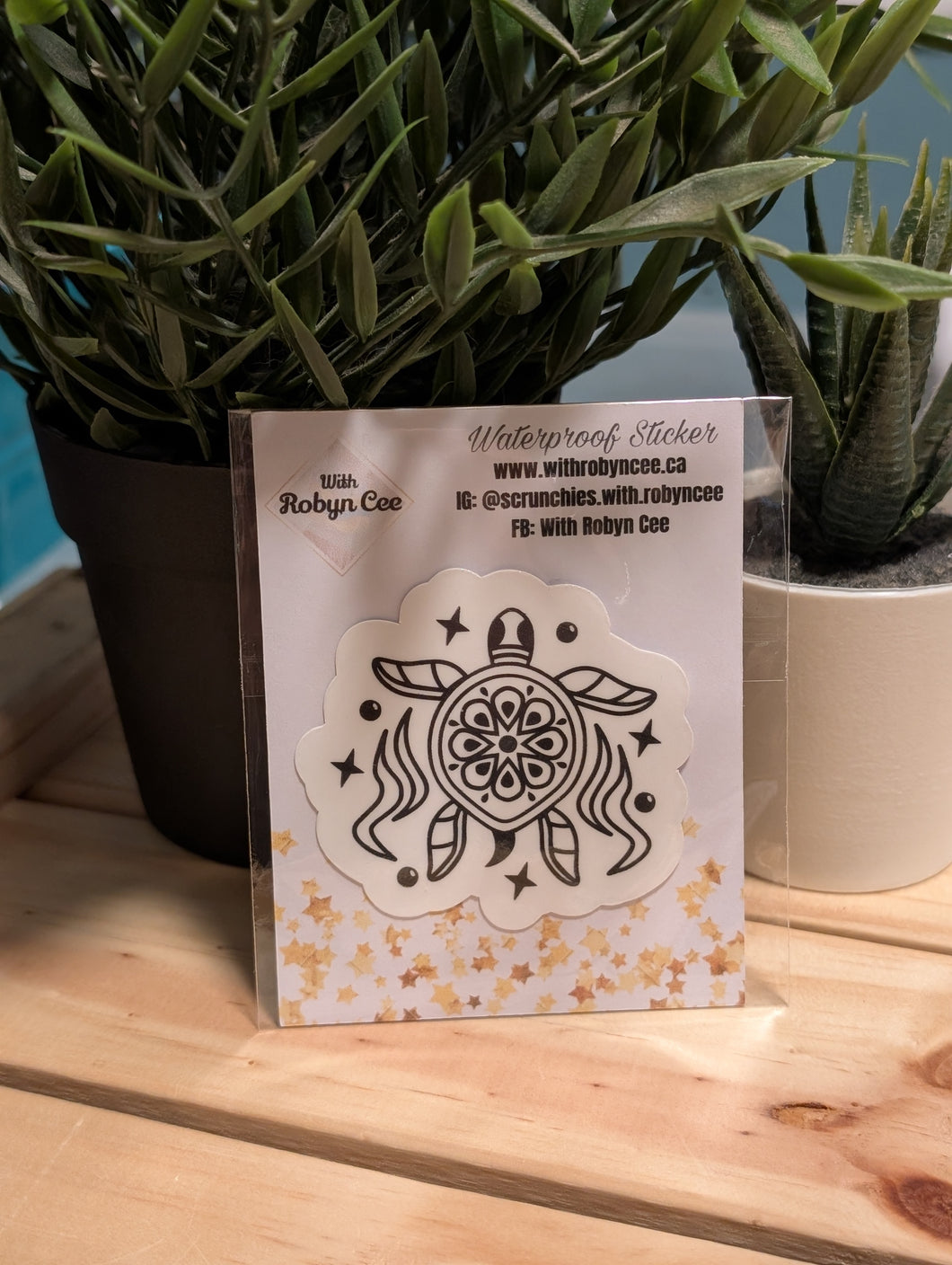 Black Designed Turtle Sticker