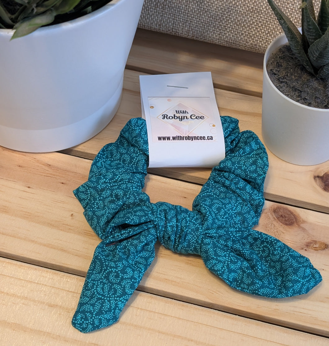 Teal Tie Scrunchie (Large)