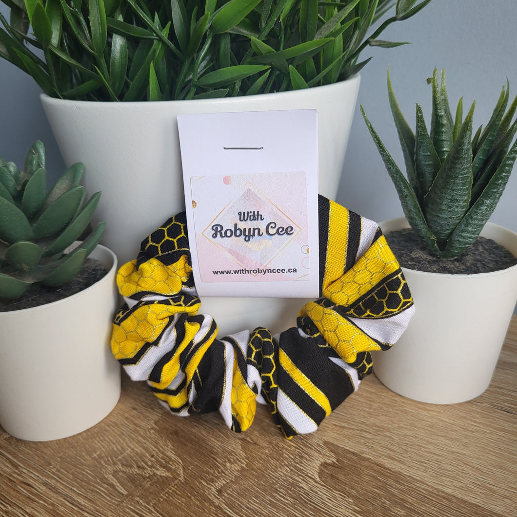 Yellow Printed Scrunchie (Large)