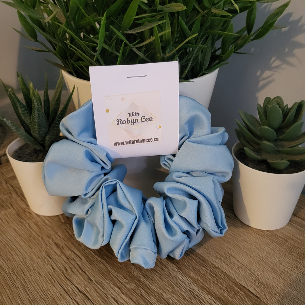 Light Blue Satin LUXE Scrunchie