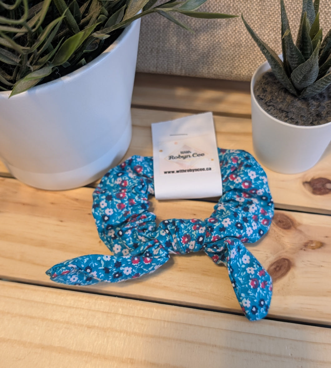 Bright Blue Tie Scrunchie (Large)