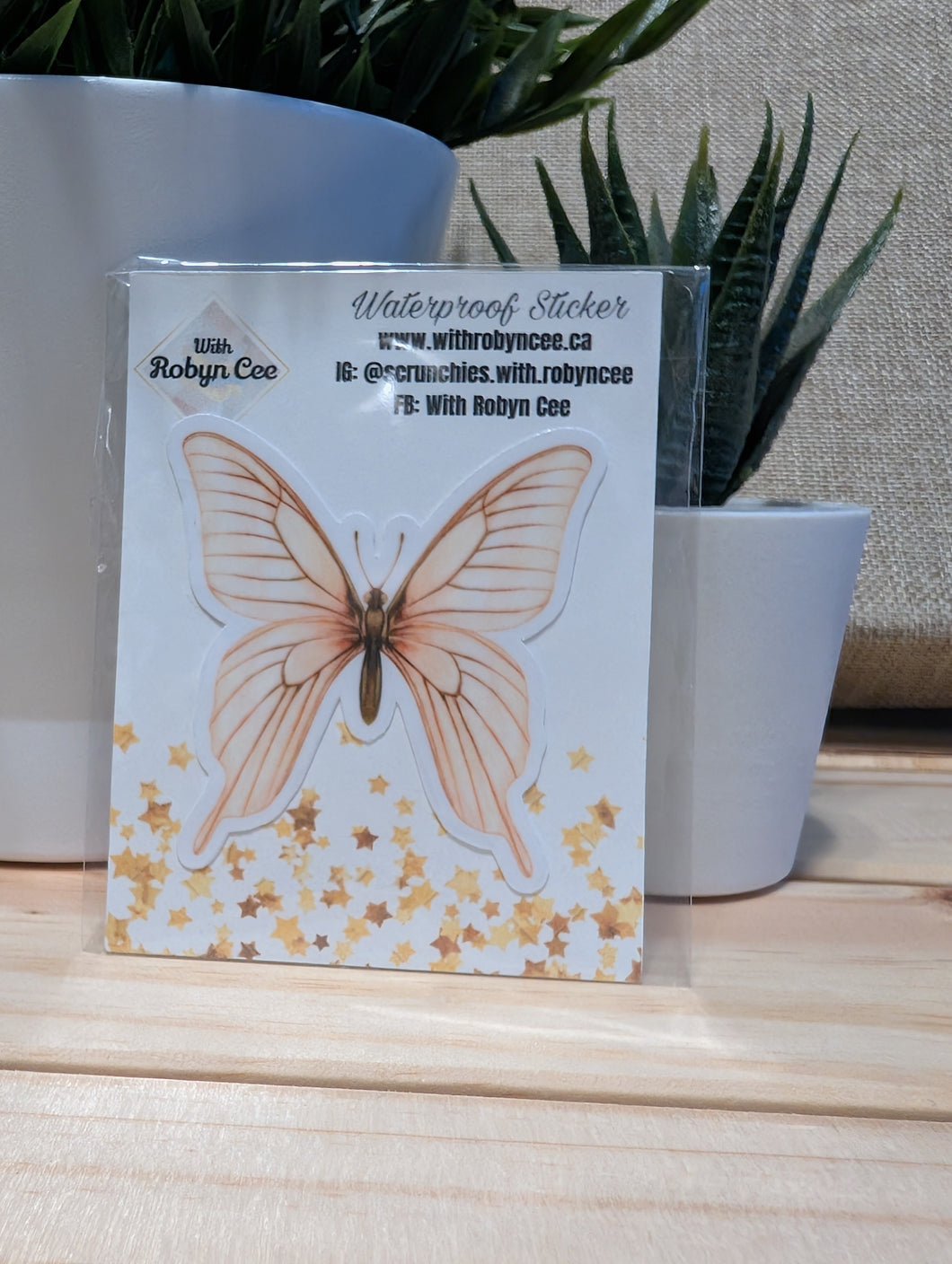 Beige Butterfly Sticker