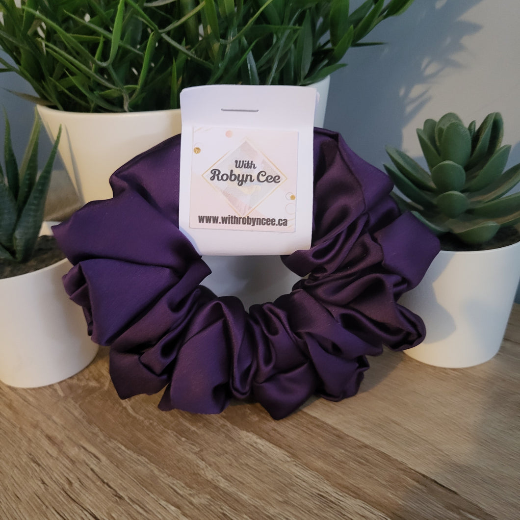 Plum Satin LUXE Scrunchie