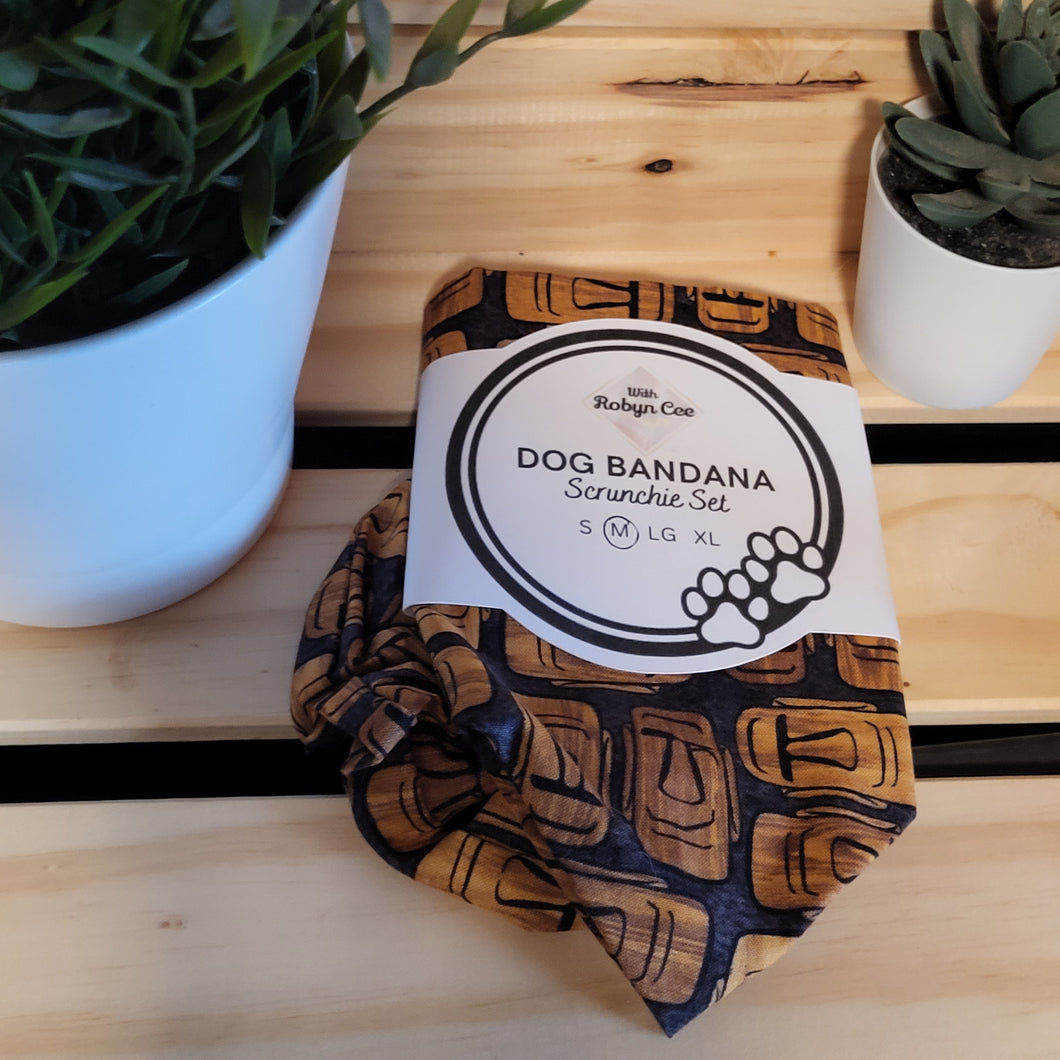Tiki Tie Up Dog Bandana Set (Medium)