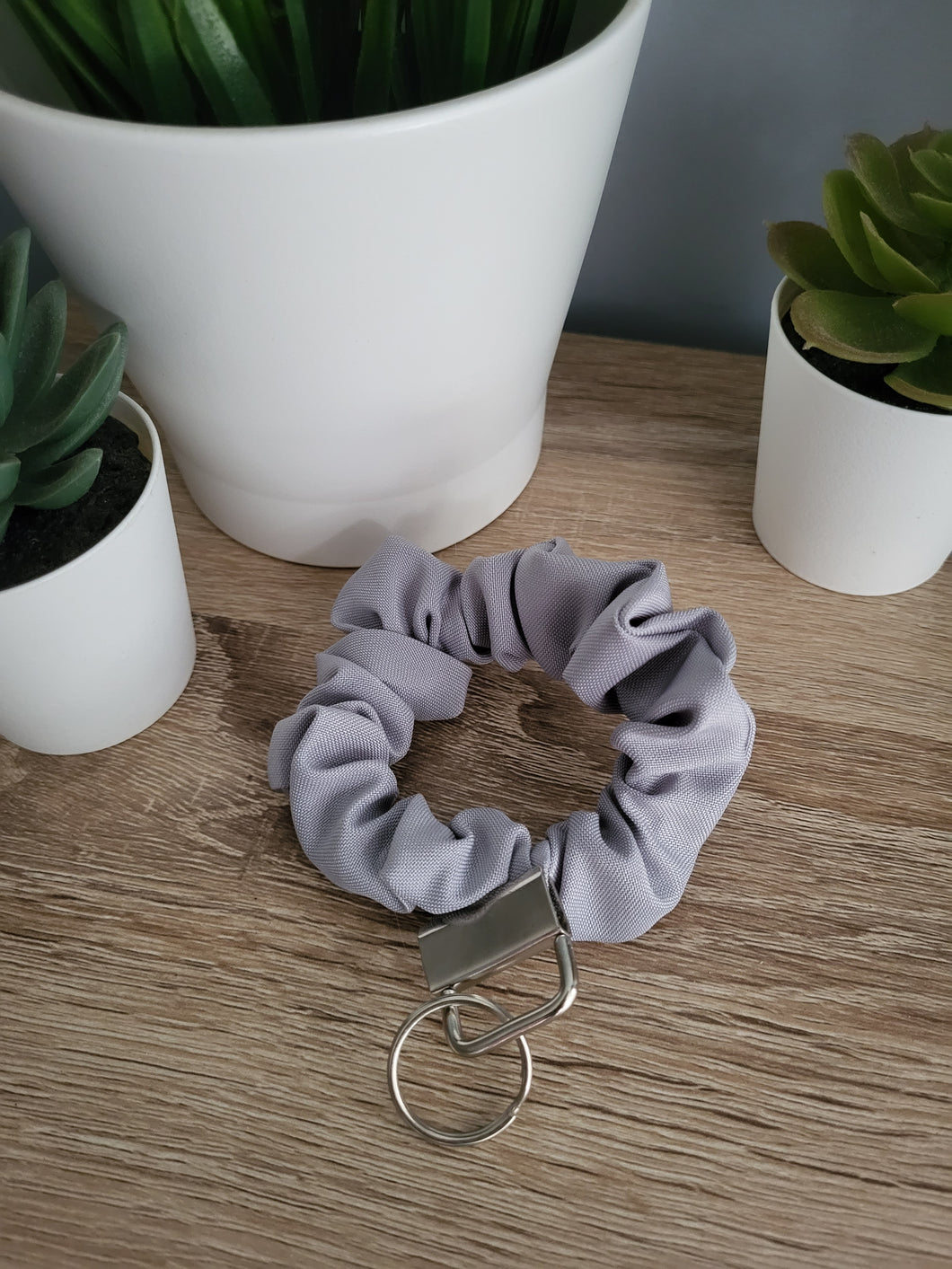 Grey Glamour Key Chain Scrunchie