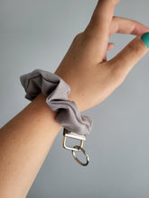 Load image into Gallery viewer, Grey Glamour Key Chain Scrunchie
