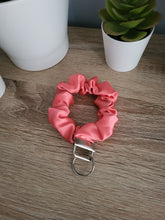 Load image into Gallery viewer, Coral Satin Key Chain Scrunchie
