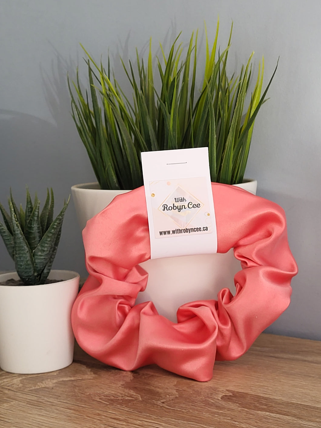 Coral Satin Scrunchie (XL)