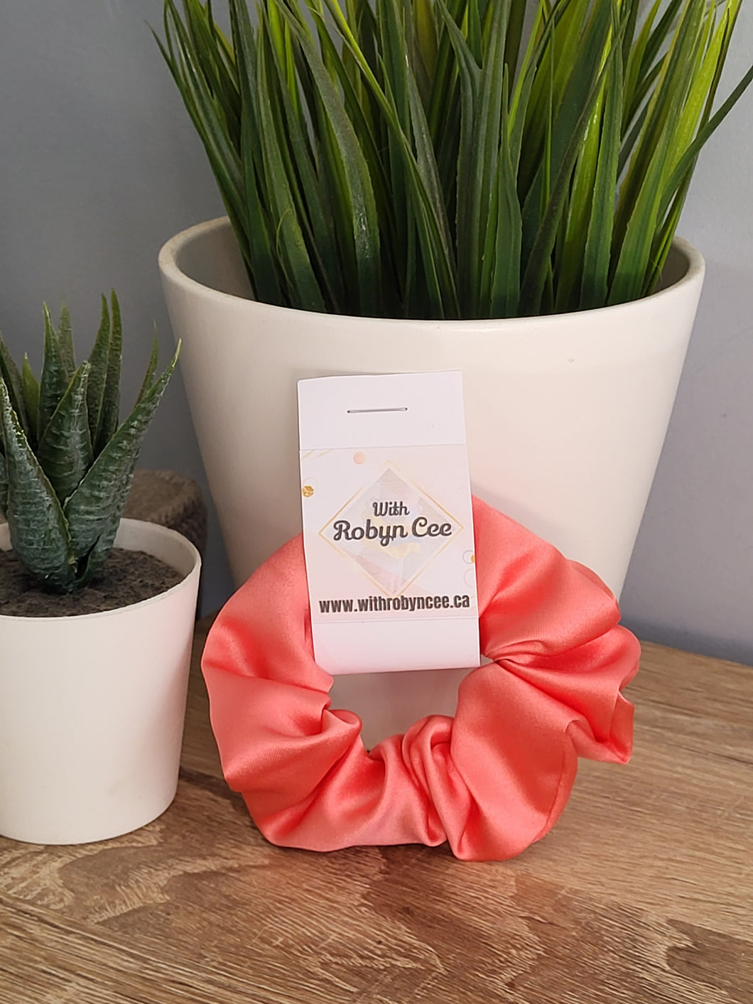 Peachy Satin Scrunchie (Small)