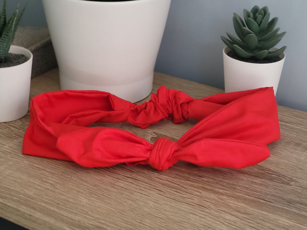 Red Tie Up Headband Adult