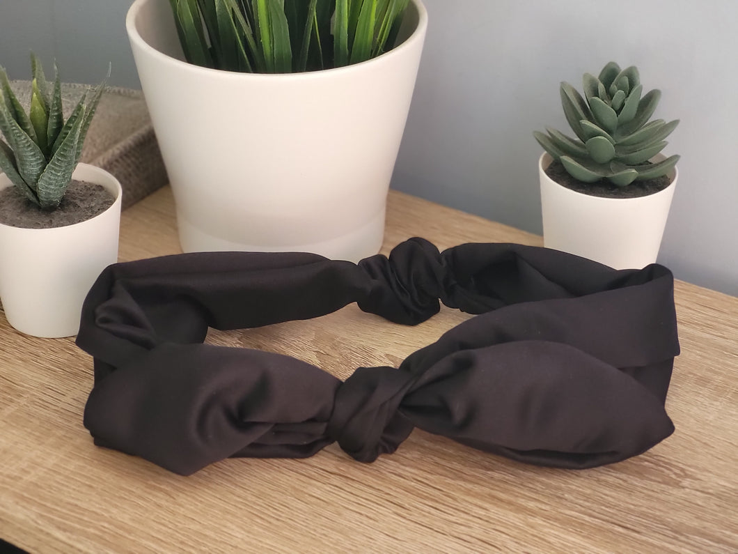 Black Tie Up Headband Adult