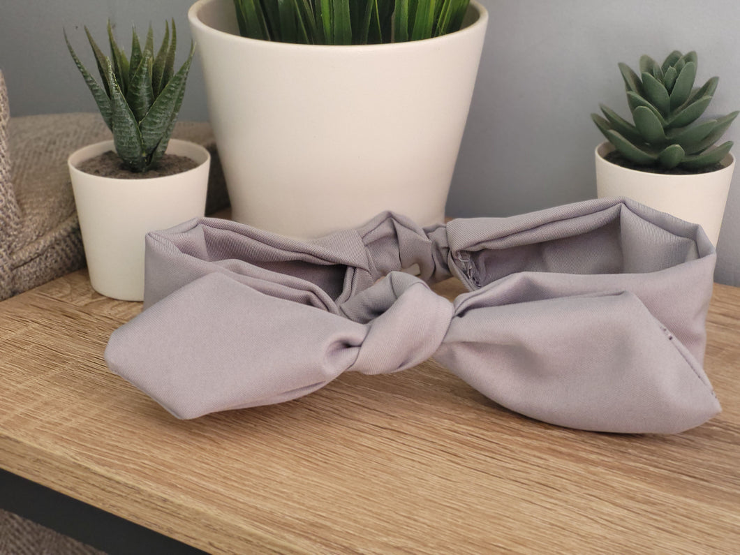 Grey Tie Up Headband Adult