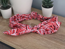 Load image into Gallery viewer, Candy Cane Tie Up Headband Adult
