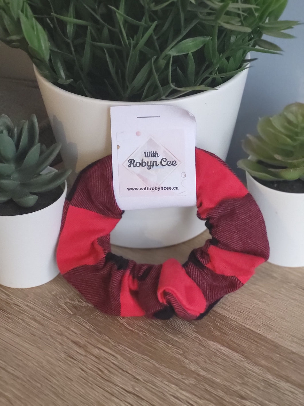 Buffalo Plaid Red Scrunchie (Large)