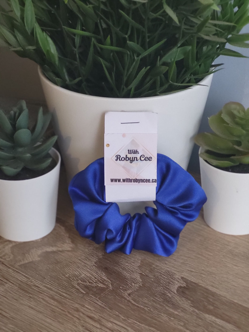 Blue Satin Scrunchie (Small)