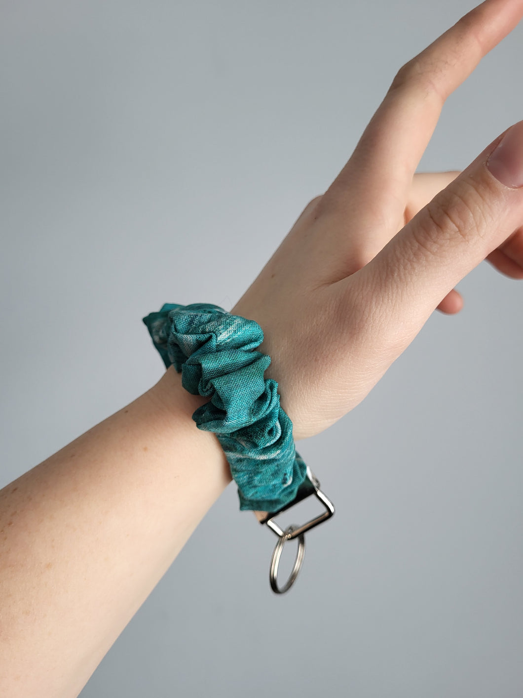 Teal Key Chain Scrunchie