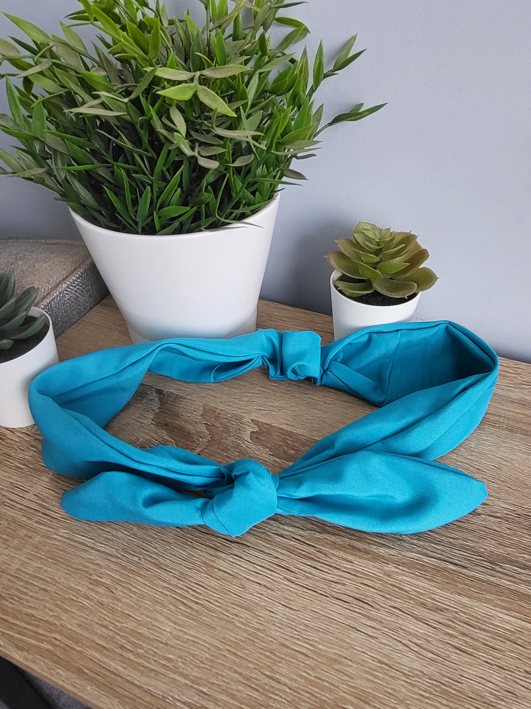 Adult Blue Tie Up Headband