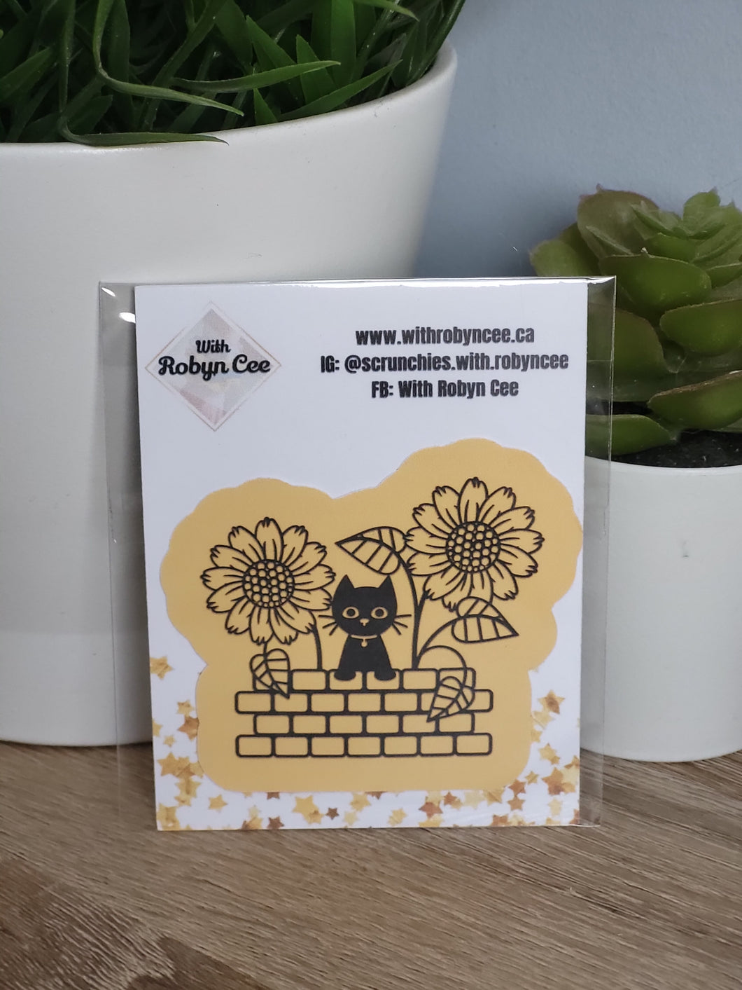 Orange Cat With Flowers Sticker