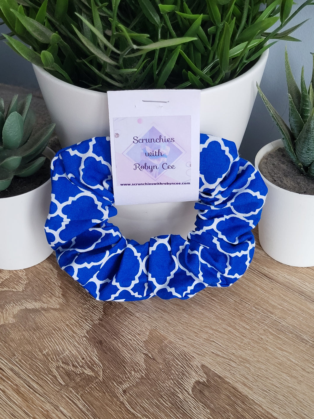 Blue & White Scrunchie (Large)