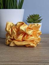 Load image into Gallery viewer, Sunshine Yellow Satin Scrunchie (Large)
