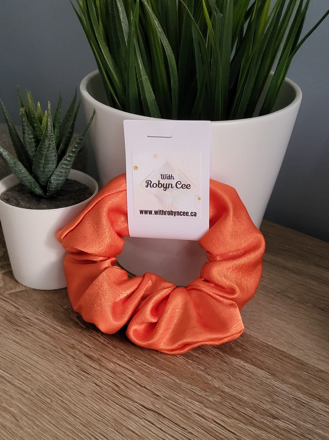 Orange Satin Scrunchie (Large)