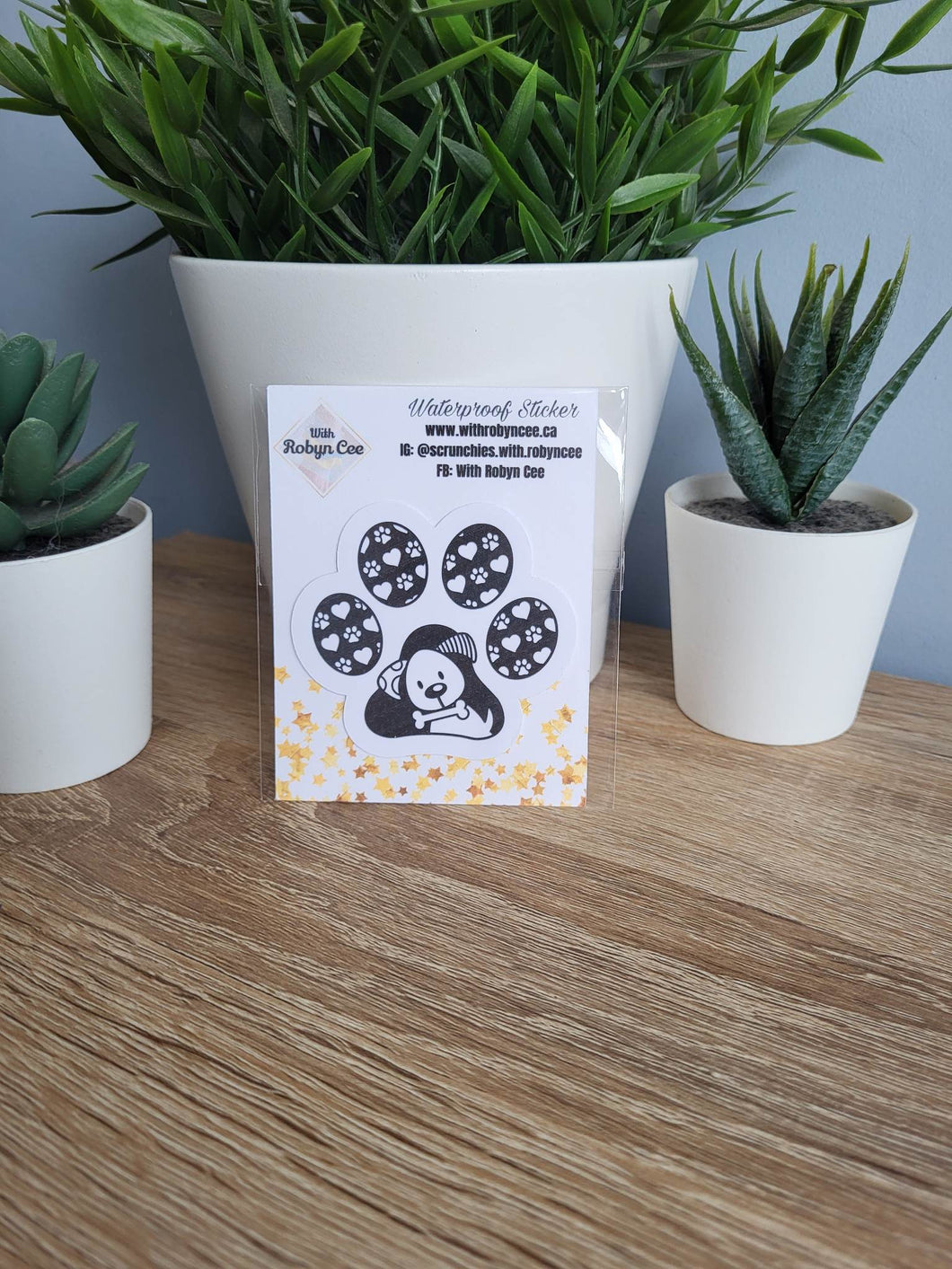 Large Paw With Dog Sticker